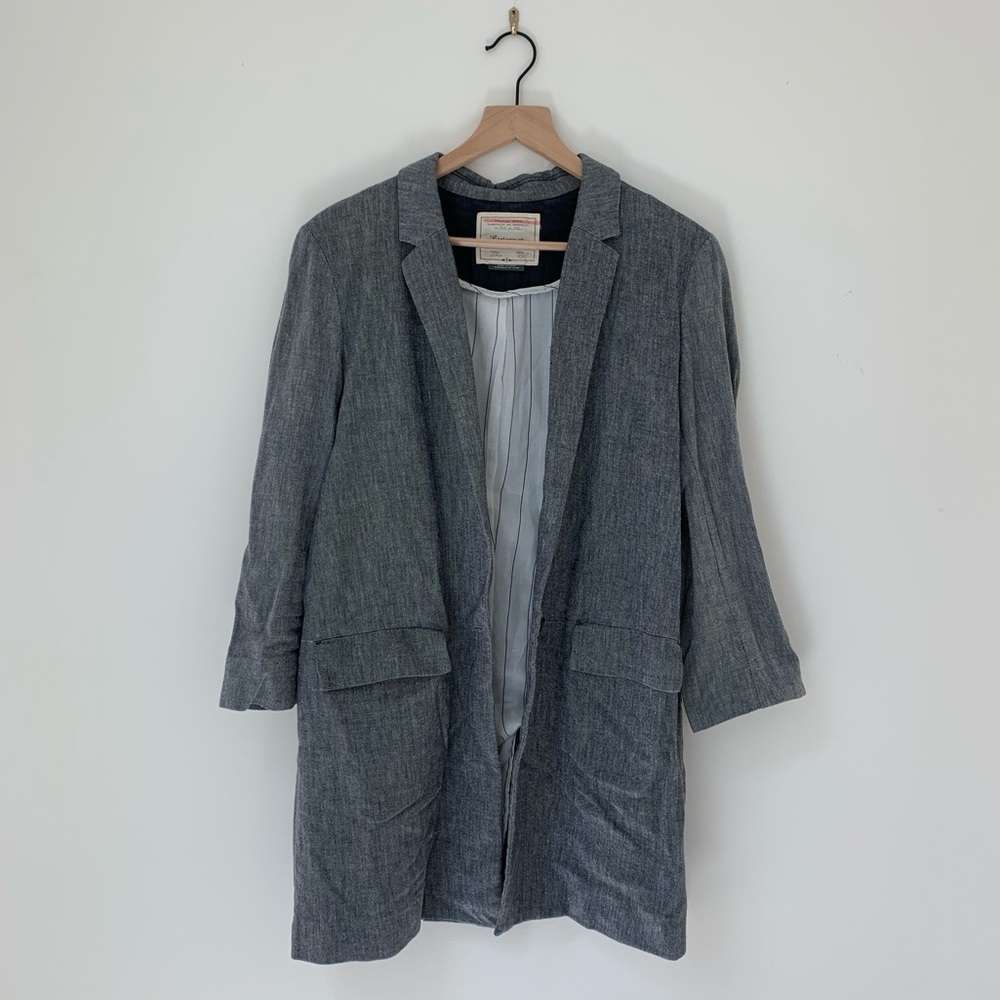 dusty grey mid length jacket